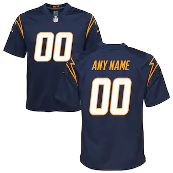 youth nike navy los angeles chargers alternate custom game 